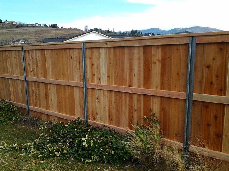 PostMaster+ Steel Post Galvanized Steel Post with Wood fence