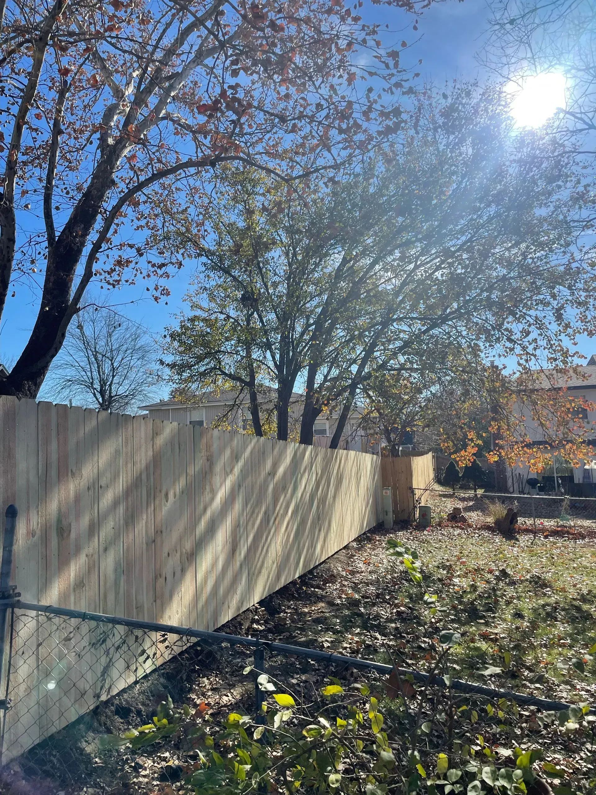 Cedar replacement of old chain link in Grandview by RKC Wood Care Pros