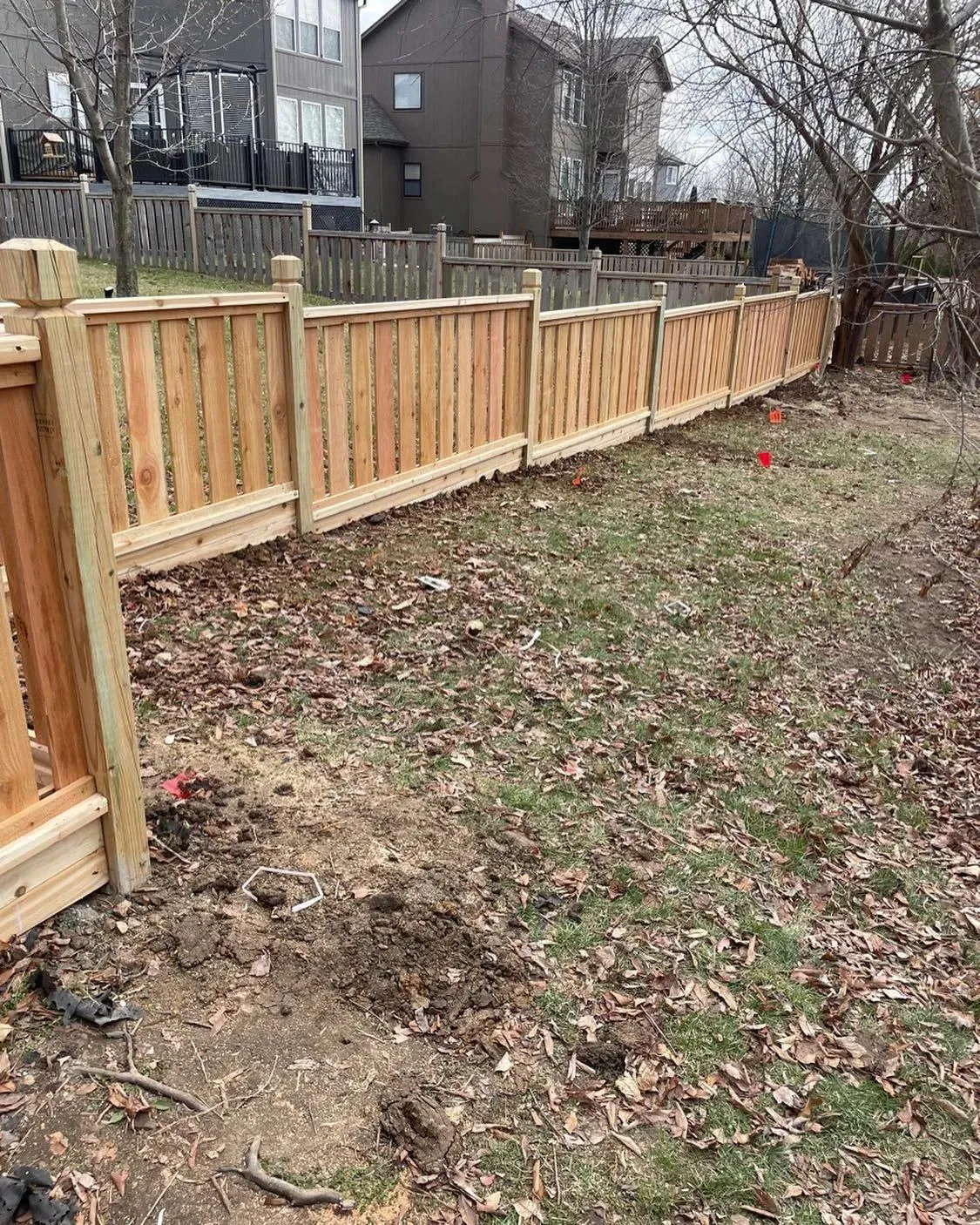 Shadow box wood privacy fence in Shawnee, KS — RKC Wood Care Pros
